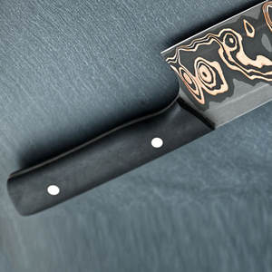 Couteau de chef compact en cuivre à motif Damas avec manche noir durable, outil de découpe polyvalent pour la cuisine - Product Image 6