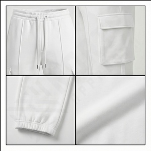 Pantalones de correr de pierna recta con logotipo para mujer, pantalones Cargo deportivos, ropa de calle, pantalones de pierna ancha rectos con cordón para mujer, bolsillos múltiples - Product Image 4