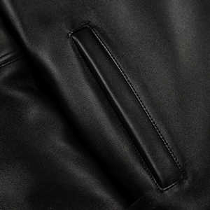 Veste de motard en cuir imperméable, réversible, coupe-vent, écologique, pour l'hiver, style varsity, pour homme, mode vintage, personnalisable - Product Image 2