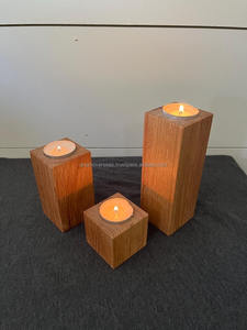 Porte-bougie en bois de luxe, décoration en bois faite à la main pour la salle à manger et le salon, unique, pot à bougie - Product Image 3