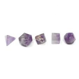 Lot de 5 Pierres d'Améthyste Faits Main, Cristaux Géométriques, Pierres de Guérison Reiki, Spirituel, Feng Shui - Product Image 1