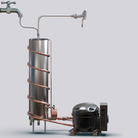 Refroidisseur instantané sans réservoir, purificateur d'eau, réfrigérateur, compresseur spiralé breveté en Corée, intégré, faible consommation