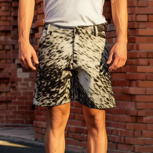 Shorts en cuir de vachette de style streetwear pour homme, personnalisés, avec poches latérales, respirants, séchage rapide, marque privée, qualité supérieure - Product Image 1