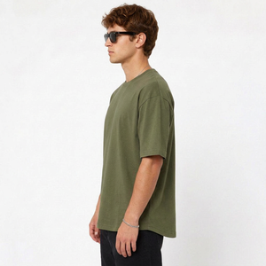 Custom mens <b>tshirt</b> Low MOQ for US Clothing Brands with custom logo and custom rib neck cotton <b>tshirt</b> - Product Image 4