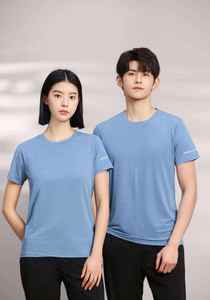 Camiseta Deportiva de Manga Corta para Hombre, Corte Ajustado, Color Azul Claro, 100% Algodón, para Gimnasio, Entrenamiento, Fitness y Rendimiento - Product Image 2