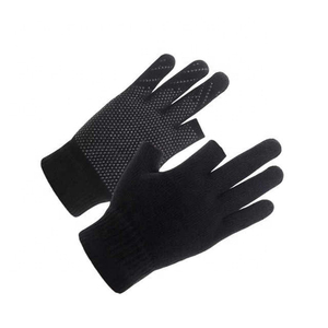 Guantes de Invierno de Punto Térmico Jacquard para Hombre, Acrílico y Algodón, Medios Dedos, Forro Suave, Transpirables, Resistentes al Viento - Product Image 2