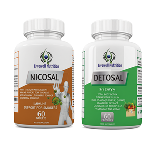 Livewell Nutrition Nicosal Detosal Suplemento Duo 60 Tabletas 60 Cápsulas Apoyo Inmunológico Desintoxicación para Fumadores - Product Image 2