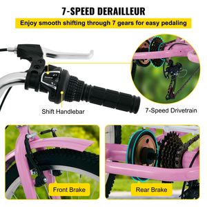 Triciclo para Adultos de 24 Pulgadas con 7 Velocidades, Bicicleta de Carga Plegable de 3 Ruedas, Vehículo de Tres Ruedas Conveniente y Rápido para Adultos - Product Image 5