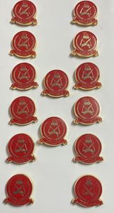Badge rond personnalisé de luxe en alliage de zinc émaillé, emblème rouge et doré, logo, récompense, souvenir pour uniforme, cadeau - Product Image 2