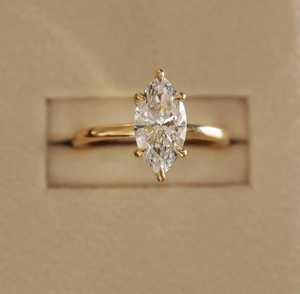 แหวนเพชรทรงมาร์คีส์ 2.02 กะรัต เพาะเลี้ยงในห้องปฏิบัติการ สำหรับผู้หญิง ทองคำแท้ 14K แบบโซลิแทร์ เหมาะสำหรับเป็นของขวัญวันครบรอบแต่งงานสำหรับเธอ - Product Image 2