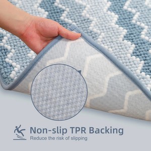 Tapis de bain moderne capitonné avec support antidérapant en caoutchouc robuste |   Tapis de sol de salle de bain en coton épais et doux à imprimé animal pour la maison et la douche - Product Image 5