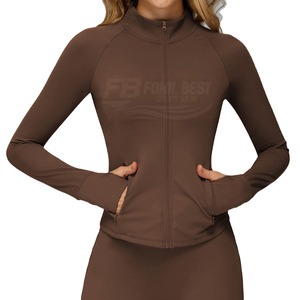 New Pattern Design Eco-Friendly Seamless Solid Front Gym <b>Jacket</b> High Elasticity Built-in Hidden Pocket Customizable Logo <b>Yoga</b> - Product Image 1