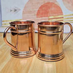 Pure <b>Copper</b> Mugs 16oz, Handmade Solid <b>Copper</b> Drinkware, Rustic Moscow Mule <b>Cups</b>, Ayurvedic Water Mug, Gift for Him Her - Product Image 4