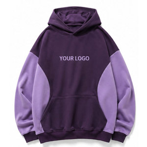Sweat-shirt à capuche pour homme, manches raglan, couleur violette, coton French Terry, poche avant, logo, style décontracté, vêtements d'automne - Product Image 2