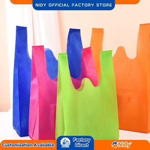 Bolsas de Compras Blancas Lisas con Corte en W, No Tejidas, Duraderas, Ecológicas y Reutilizables para Compras, Venta al por Menor y Uso Diario - Product Image 5