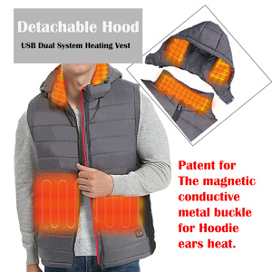 Chaleco Térmico Recargable de 12v 7.4v 5v para Hombre y Mujer, con Botón Metálico Patentado y Capucha Térmica Desmontable - Product Image 2