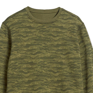 Sweat-shirt à col rond camouflage pour homme, coupe classique, tricoté, décontracté, respirant, pour l'automne, vert, sweats à capuche et pulls pour homme - Product Image 6