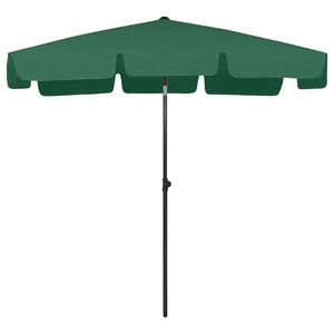 Ombrellone da Spiaggia Inclinabile in Poliestere Verde 200x125 cm con Base - Product Image 2