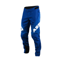 Pantalon de VTT pour homme blanc avec logo ASS, impression par transfert thermique, matière polyester et nylon, fermeture à boutons