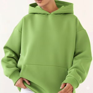 2026 Women's Winter Oversized Hoodie High Quality Heavyweight Casual Cotton Fleece Customized Front Logo Breathable Quick Dry - Product Image 4