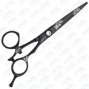 Profesional negro flor giratoria 5,5 peluquero tijeras de corte de pelo Premium tijeras de peluquería barberos Apto empresas - Product Image 2