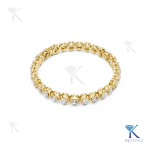 Elegant 4.00 X 3 Oval Cut Cushion Bezel Set Diamond Tennis <b>Bracelet</b> 14K <b>Solid</b> Gold Unisex Luxury Jewelry for Party Gift - Product Image 6
