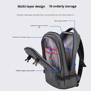 Mochila moderna minimalista gris para portátil, mochila escolar resistente, cómoda y transpirable con panel trasero de malla para estudiantes universitarios. - Product Image 6