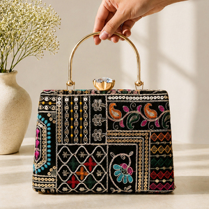 IRYA LIFESTYLE for Rose <b>Embroidered</b> Designer <b>Clutch</b> <b>Bag</b> Chain/Shoulder Strap Flap Closure Elegant Evening Purse for Women - Product Image 1