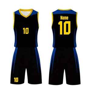 Maillot de sport imprimé à col en V, uniforme de volley-ball, séchage rapide, polyester, printemps/été, taille élastique, poches, tenue d'équipe personnalisée - Product Image 5