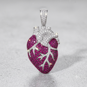 Unique fine jewelry Hip Hop Style Custom Iced Human Heart 925 Silver <b>Gold</b> Plated Lab Grown Diamond <b>Pendant</b> Charms necklaces Gift - Product Image 1
