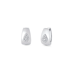 Boucles d'oreilles tendance en or blanc 10K avec diamants de laboratoire taille brillant rond, certifiés IGI - Product Image 1