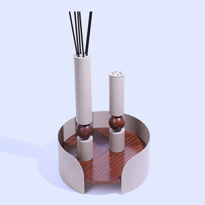 Juego de Quemadores de Incienso Metálicos con Torres Elegantes, Detalles de Esferas de Bambú, Bandeja Curva Elegante, Decoración Moderna para el Hogar, Aromas - Product Image 5