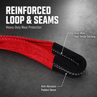 Sangle de remorquage robuste de 3 pouces et 30 pieds, sangle de récupération, résistance à la rupture de 19800 lb, corde de remorquage tout-terrain avec boucle renforcée pour 4x4