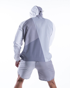 Ensemble deux pièces coupe-vent décontracté pour homme en polyester et nylon, veste thermique zippée et short, idéal pour l'automne - Product Image 5