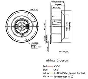 พัดลมอุตสาหกรรมแบบแรงเหวี่ยง SYMBANG DCF22599-PB 48V ใบพัดพลาสติก 2700 รอบต่อนาที - Product Image 2