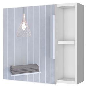 Queets armadietto dei medicinali a porta singola con due ripiani esterni e tre interni per la conservazione del bagno - Product Image 1