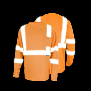 Camiseta de alta visibilidad con cinta reflectante, ropa de trabajo de seguridad, camisetas de seguridad para trabajadores de la construcción. - Product Image 4