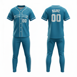 Conjunto de Uniforme de Béisbol Personalizado, Jersey y Pantalones Sublimados, Transpirables, de Poliéster, para Entrenamiento y Partidos de Equipo - Product Image 1