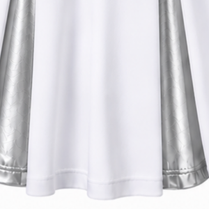 Jupe de cheerleading plissée argentée, bas de tenue d'équipe athlétique, vêtements de sport pour performance, entraînement et compétition, personnalisable - Product Image 5