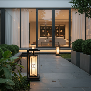 Lámpara de Jardín Decorativa de Estilo Japonés Moderno, Forma de Hongo, Luz Cálida Amarilla 3500K, Resistente al Agua IP65 - Product Image 6