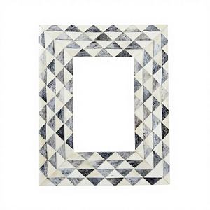 Cadre photo carré décoratif mural ou de table, fait main, réglable, pour bureau à domicile, avec incrustation d'os, impression UV, pour souvenirs de qualité et paysages. - Product Image 1