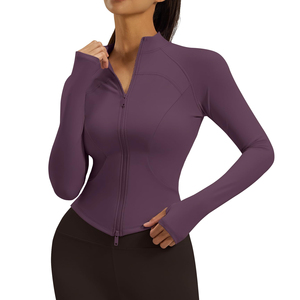 High Quality Women's Quick Dry <b>Yoga</b> <b>Jacket</b> Fashionable Slim Gym Fitness Zipper Breathable Lightweight <b>Yoga</b> <b>Jacket</b> For Women's - Product Image 3