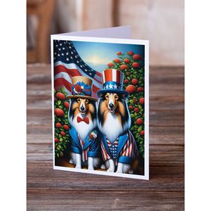 All American Sheltie Whimsical A7 Cartes de vœux Paquet de 8 cartes vierges avec enveloppes Taille 5x7 - Product Image 2