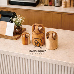 Juego de Accesorios Comerciales de Madera Sólida para Mostrador de Recepción y Mesa de Bar Moderna y Minimalista para Uso en Hoteles/Villas - Product Image 3