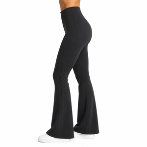 Roregal Folded High-Waisted Slimming <b>Flared</b> Pants Outdoor Casual Fashion Running Fitness Long Yoga Flare <b>Leggings</b> - Product Image 3