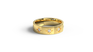 Anillo Minimalista de Oro de 18K con Diamantes Redondos, Anillo de Boda Celestial, Anillo de Compromiso, Anillo de Promesa, Regalo de Joyería para Mujer - Product Image 1