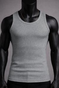 Débardeur Stringer Noir en Coton Tricoté Respirant de Haute Qualité pour Musculation, Sport et Entraînement en Salle de Sport – Vente en Gros - Product Image 2