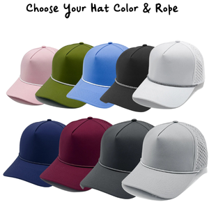 Sombrero impermeable para correr con logotipo personalizado en blanco, sombrero de Golf para hombre, gorra de béisbol perforada con agujero cortado con láser para Deporte de Rendimiento - Product Image 3