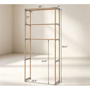Scaffale da Bagno a 3 Ripiani in Legno di Pino, Salvaspazio con Piedini Antiscivolo, Montaggio Senza Attrezzi - Product Image 3