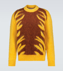 High Quality Breathable Anti-shrink Quick Dry Men Oversized Acrylic Wool Knit Pullover Sweater Digital Printed Letter Pattern - Product Image 6